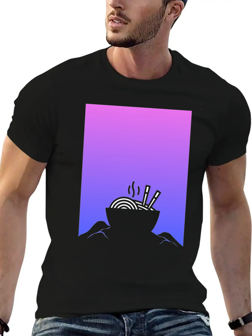 Aesthetic Vaporwave Anime Ramen Breathable Graphic T-Shirt – Perfect For Casual Days