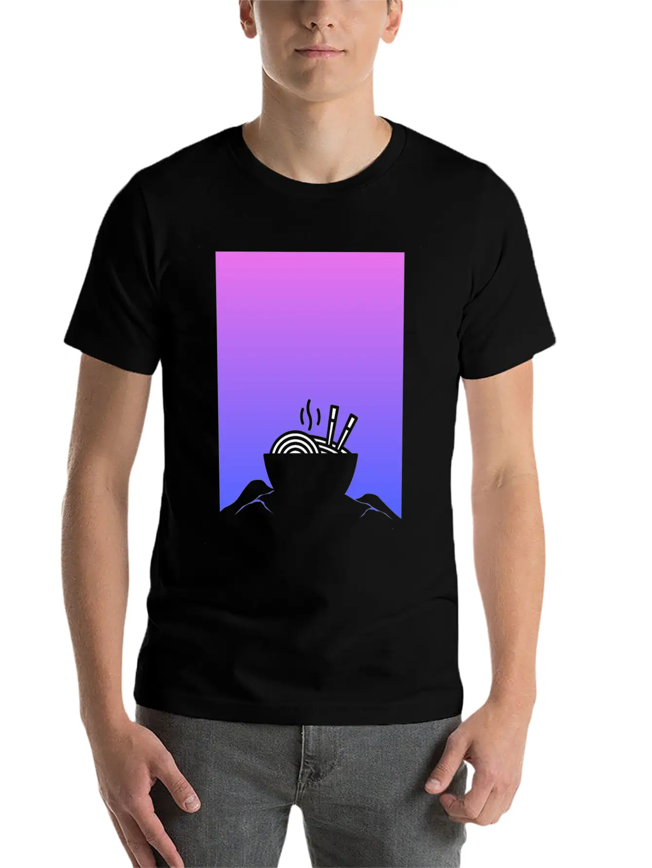 Aesthetic Vaporwave Anime Ramen Breathable Graphic T-Shirt – Perfect For Casual Days