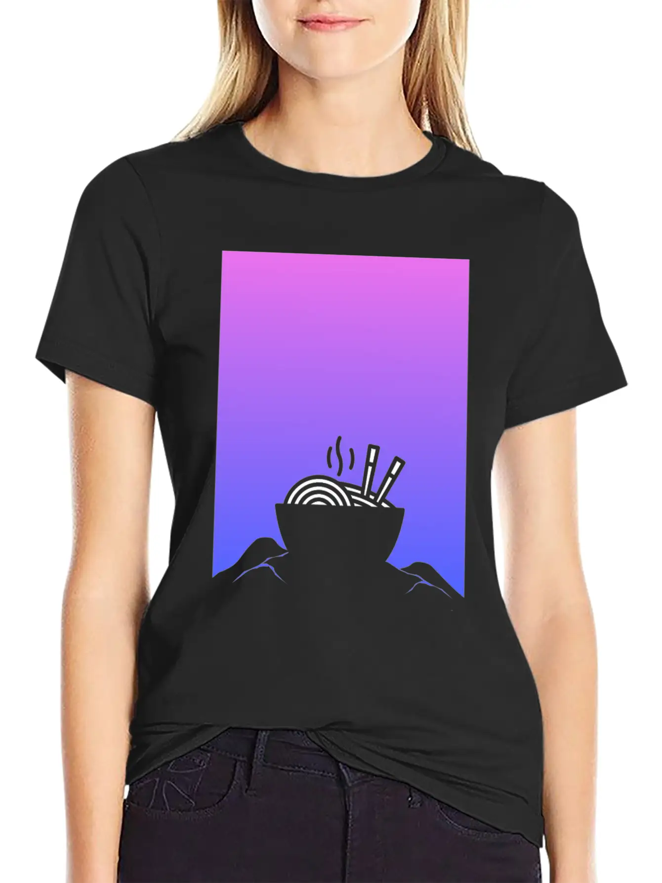 Aesthetic Vaporwave Anime Ramen Breathable Graphic T-Shirt – Perfect For Casual Days