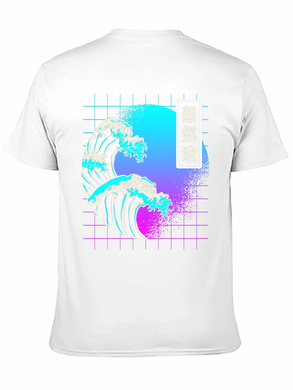 Aesthetic Vaporwave Great Wave Of Kanagawa Japan Essential Cotton Tee For Daily Outfits – Unisex Style