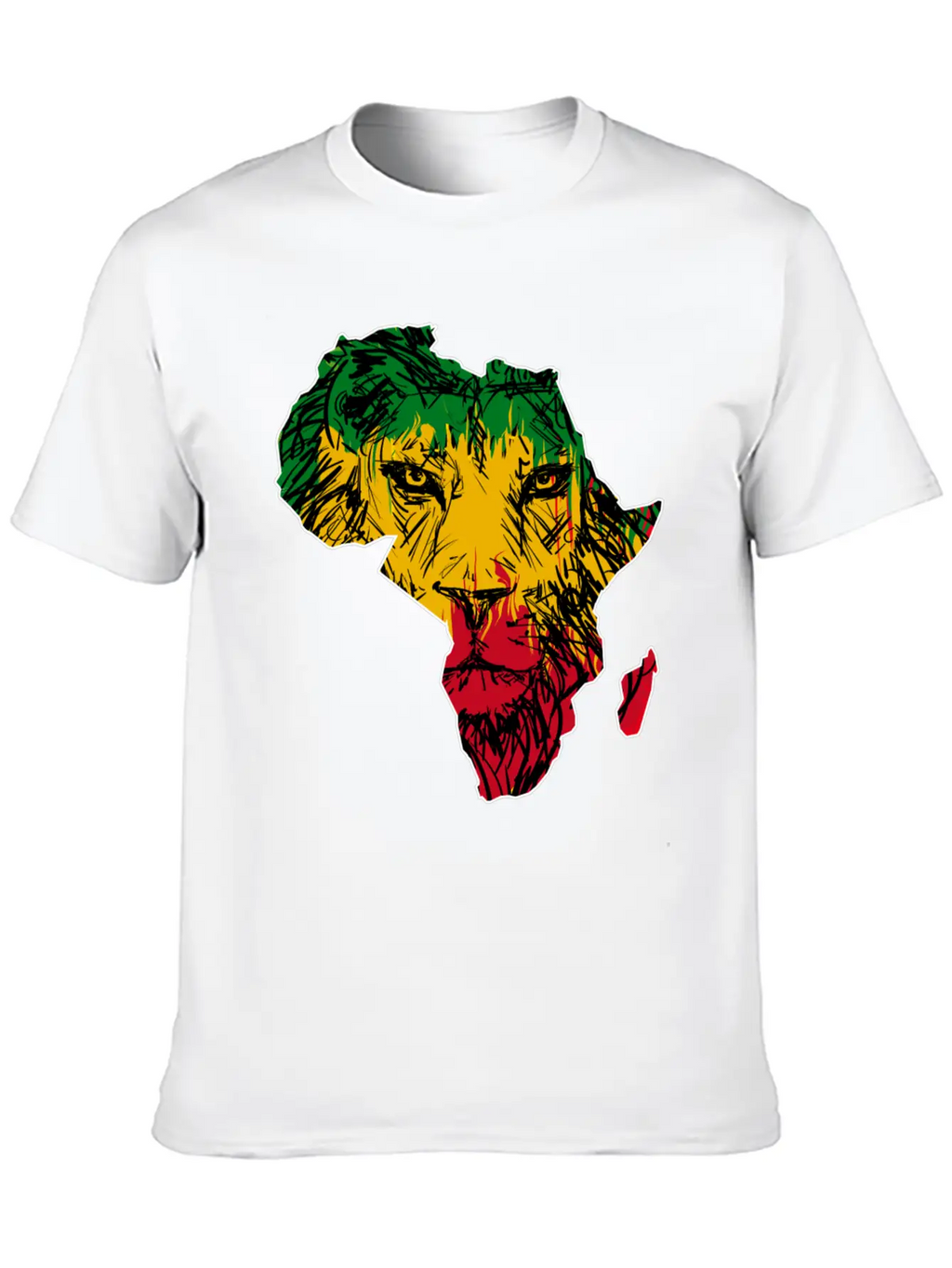 Africa Map Rasta Lion Classic Cotton Tee – Unisex Comfort For Any Season