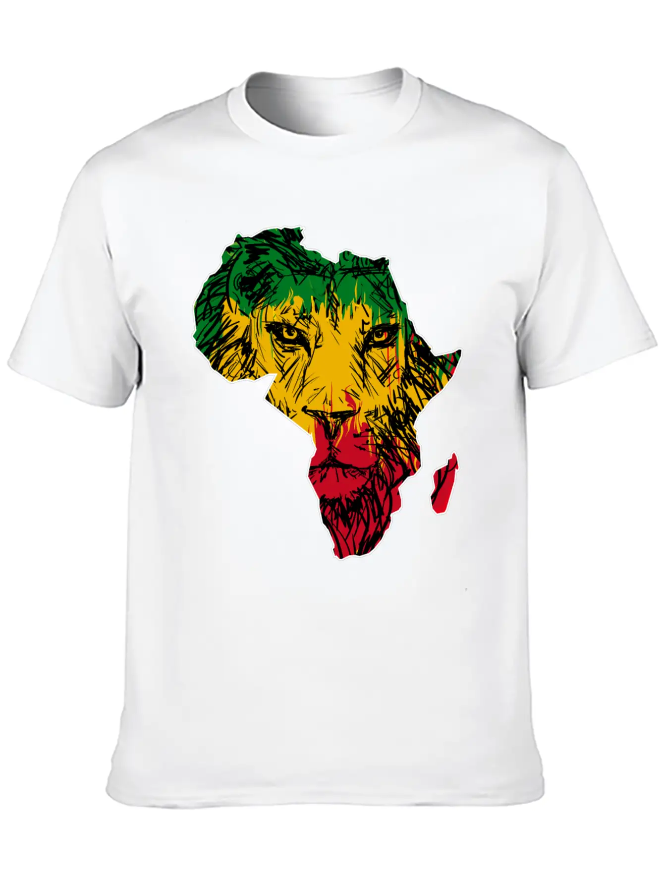 Africa Map Rasta Lion Classic Cotton Tee – Unisex Comfort For Any Season