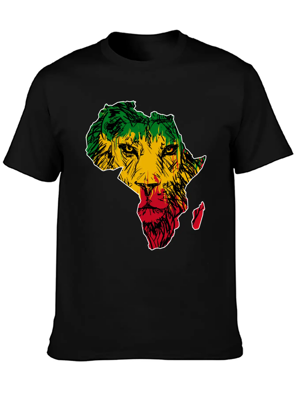 Africa Map Rasta Lion Classic Cotton Tee – Unisex Comfort For Any Season