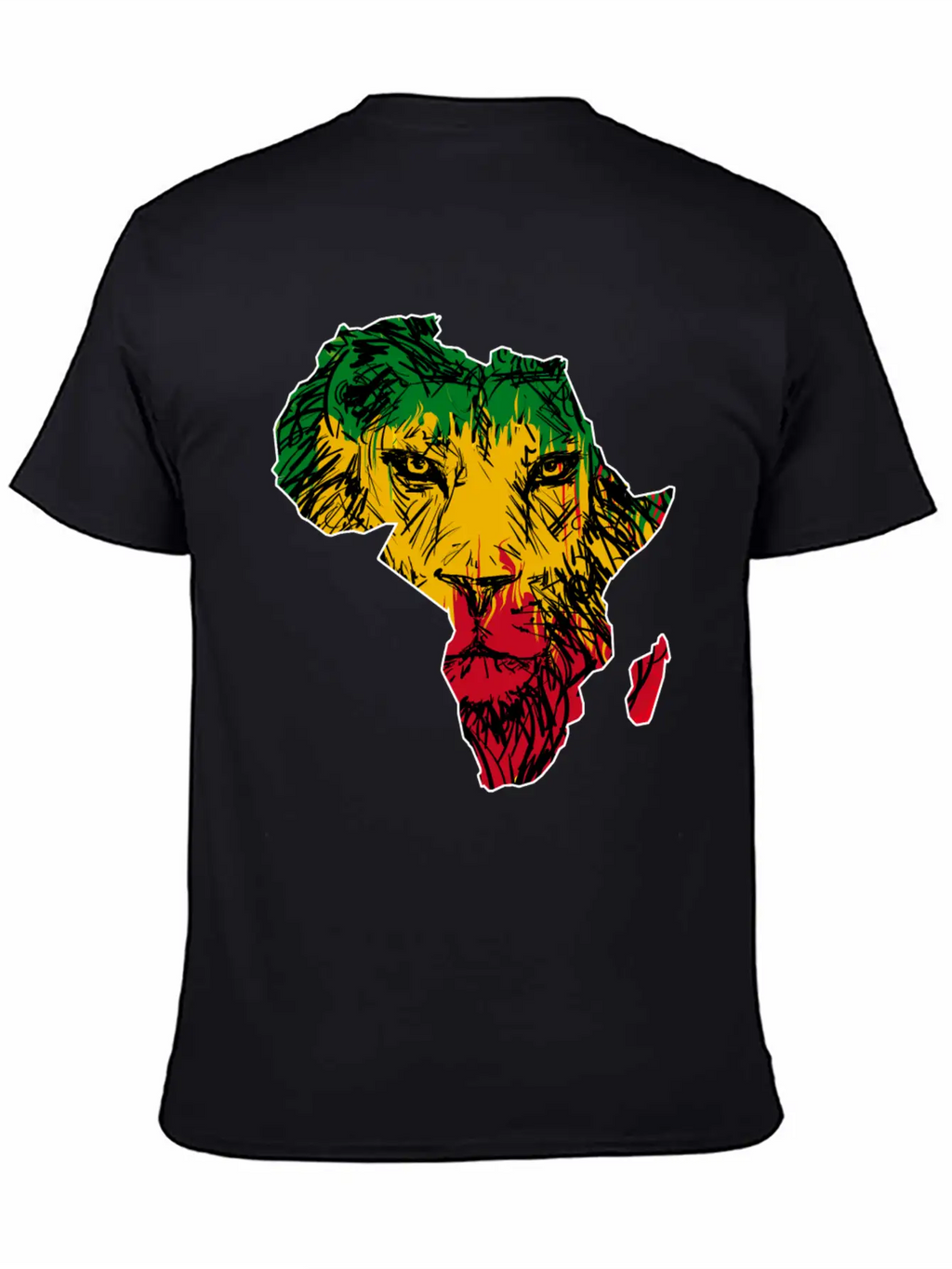Africa Map Rasta Lion Classic Cotton Tee – Unisex Comfort For Any Season