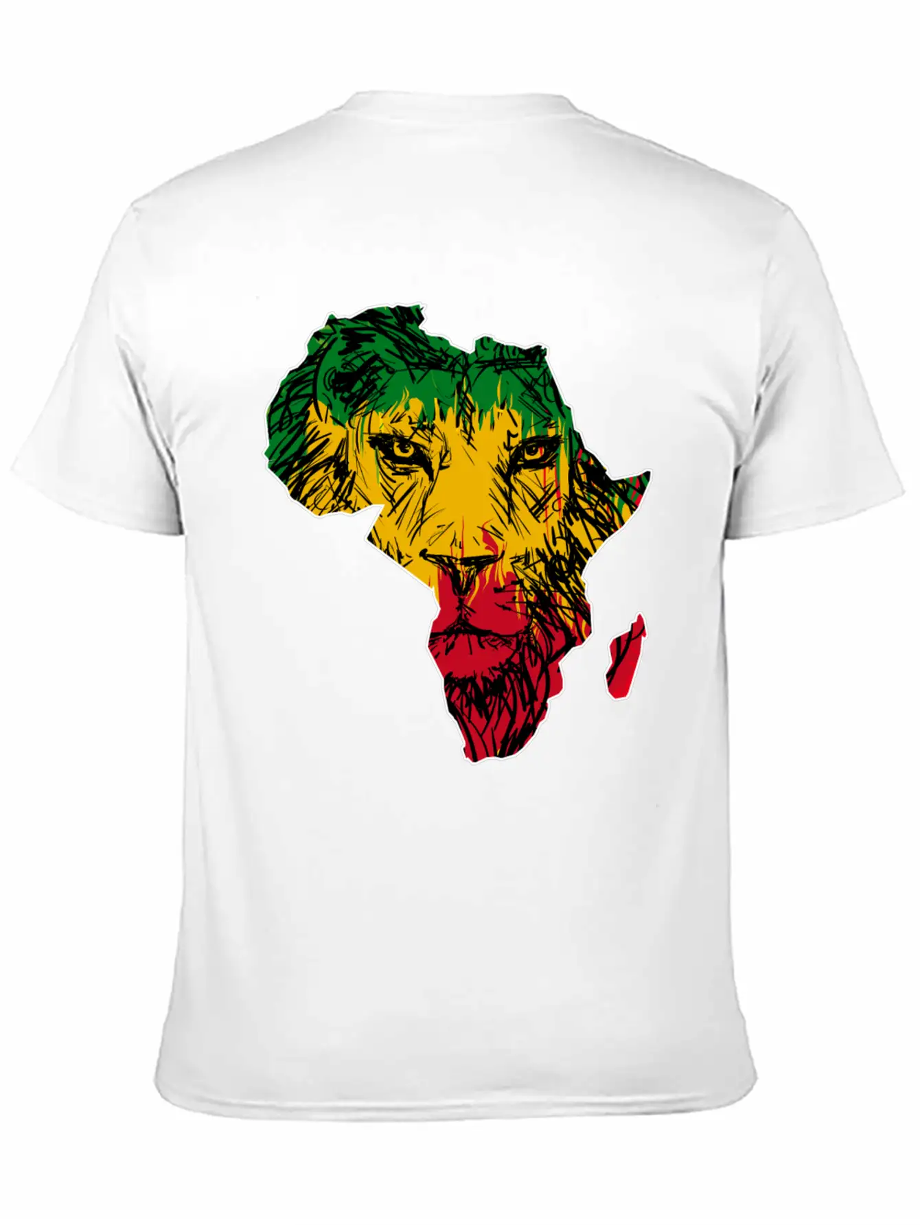 Africa Map Rasta Lion Classic Cotton Tee – Unisex Comfort For Any Season