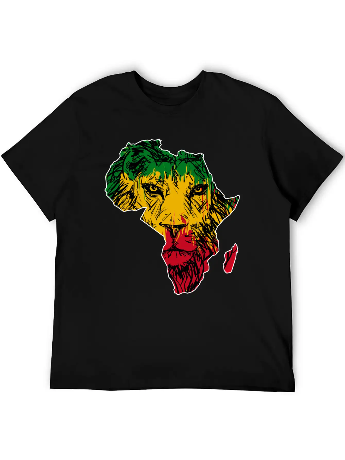 Africa Map Rasta Lion Classic Cotton Tee – Unisex Comfort For Any Season