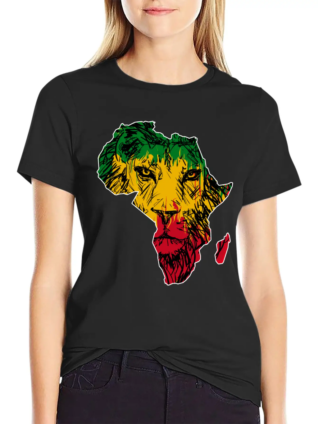 Africa Map Rasta Lion Classic Cotton Tee – Unisex Comfort For Any Season