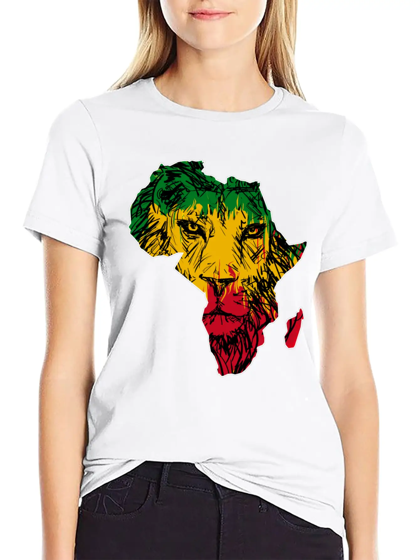 Africa Map Rasta Lion Classic Cotton Tee – Unisex Comfort For Any Season