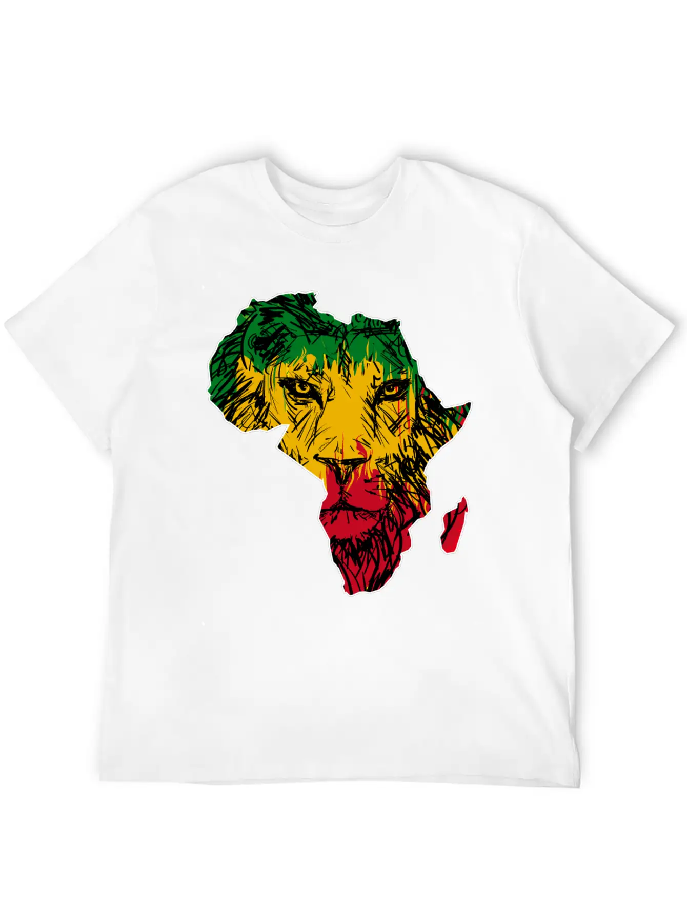 Africa Map Rasta Lion Classic Cotton Tee – Unisex Comfort For Any Season
