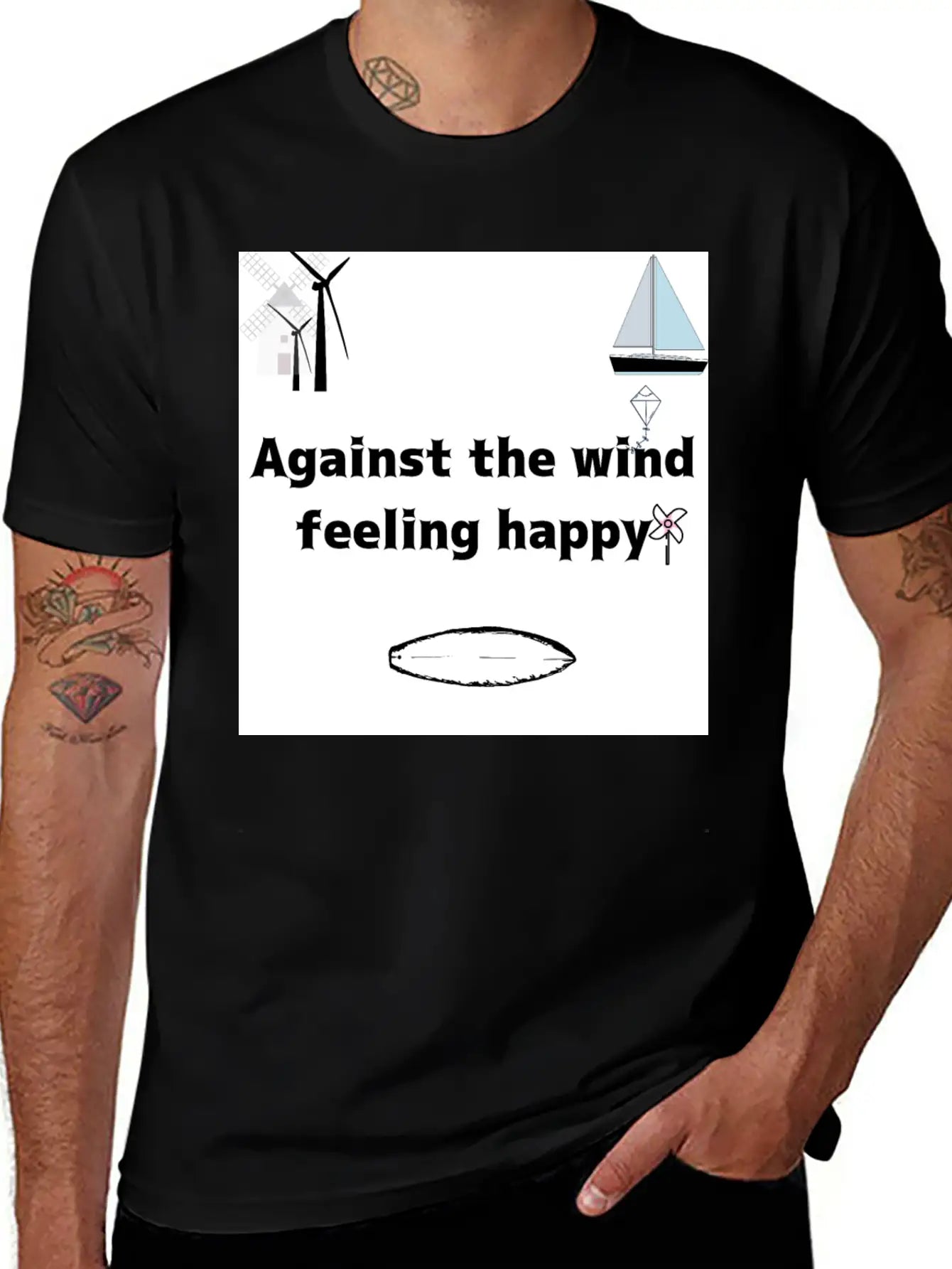 Against The Wind Feeling Happy Stylish Everyday T-Shirt – Unisex Basic Cotton Tee