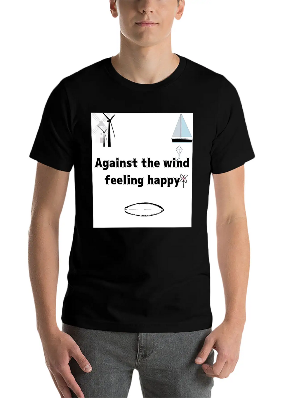 Against The Wind Feeling Happy Stylish Everyday T-Shirt – Unisex Basic Cotton Tee