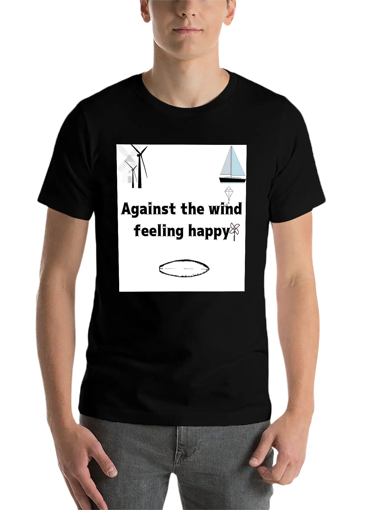 Against The Wind Feeling Happy Stylish Everyday T-Shirt – Unisex Basic Cotton Tee