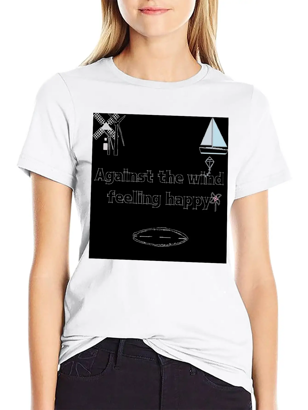 Against The Wind Feeling Happy Stylish Everyday T-Shirt – Unisex Basic Cotton Tee