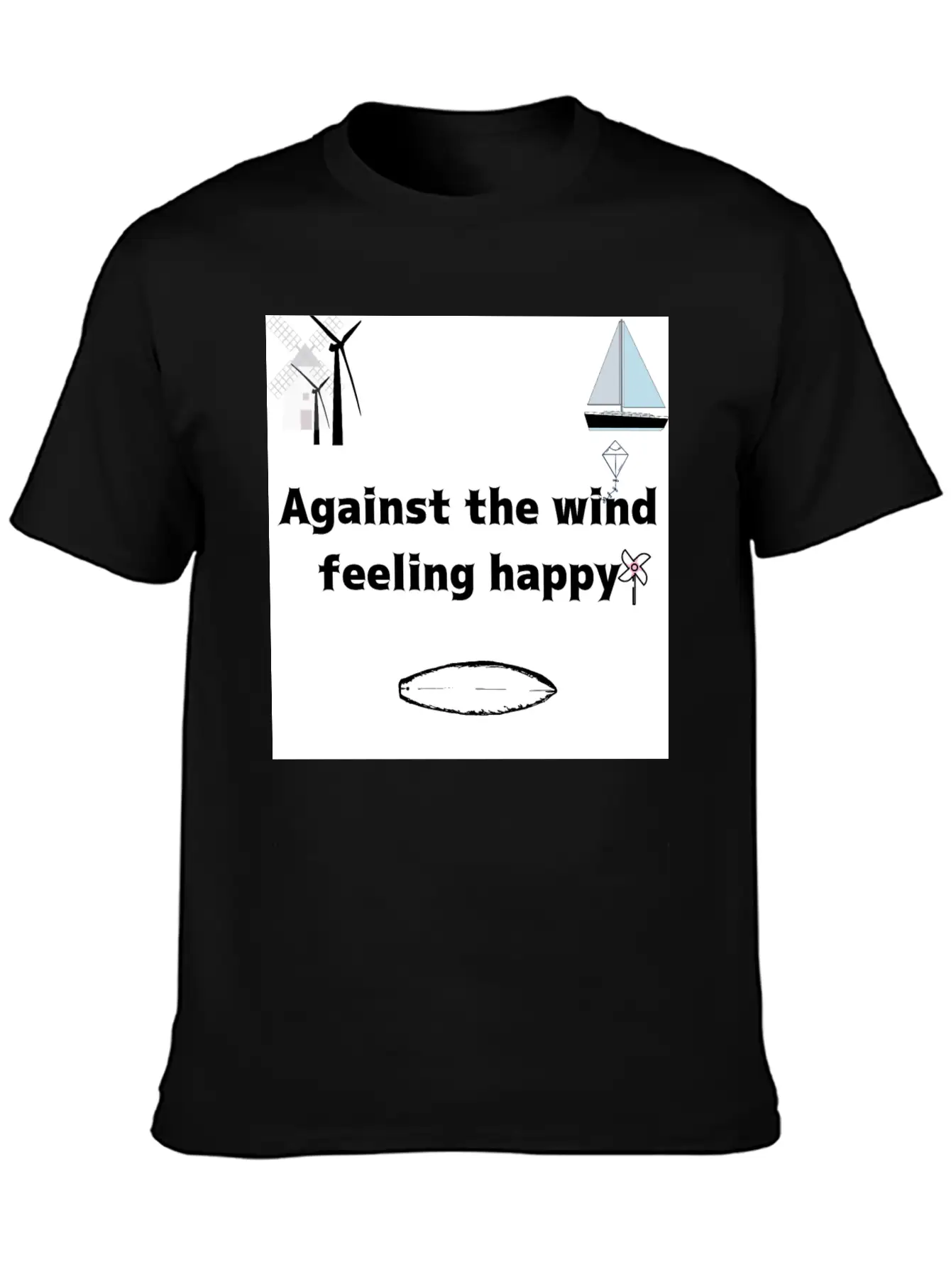 Against The Wind Feeling Happy Stylish Everyday T-Shirt – Unisex Basic Cotton Tee