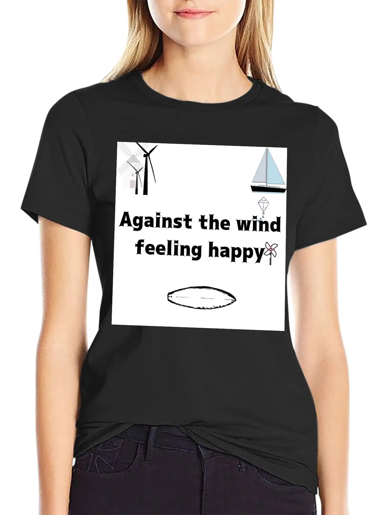 Against The Wind Feeling Happy Stylish Everyday T-Shirt – Unisex Basic Cotton Tee