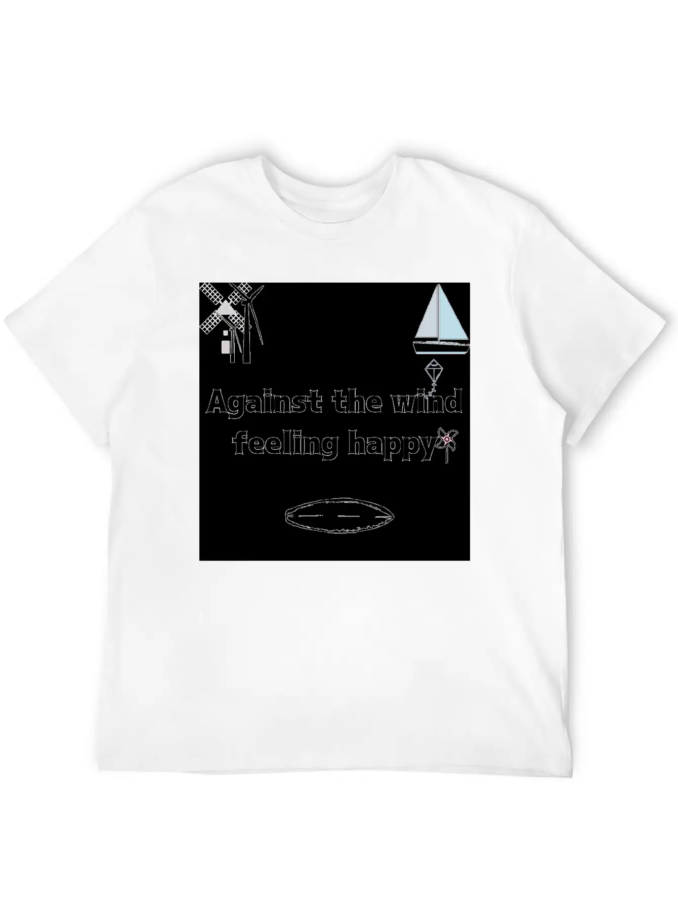 Against The Wind Feeling Happy Stylish Everyday T-Shirt – Unisex Basic Cotton Tee