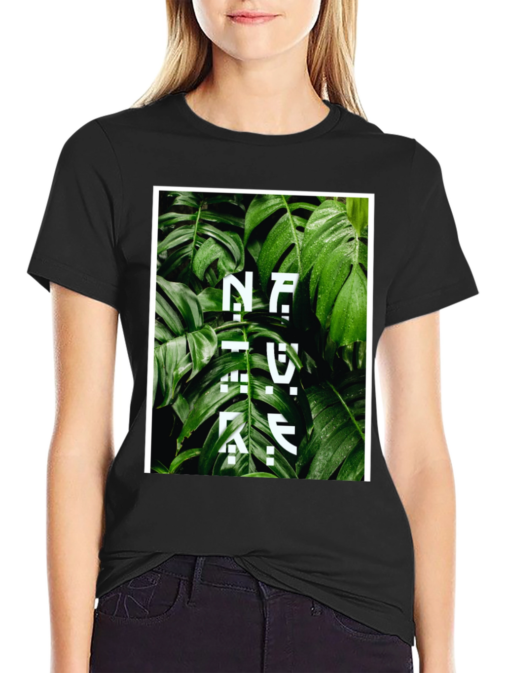 Nature Inspired Graphic Tee - Stylish Black Cotton T-Shirt