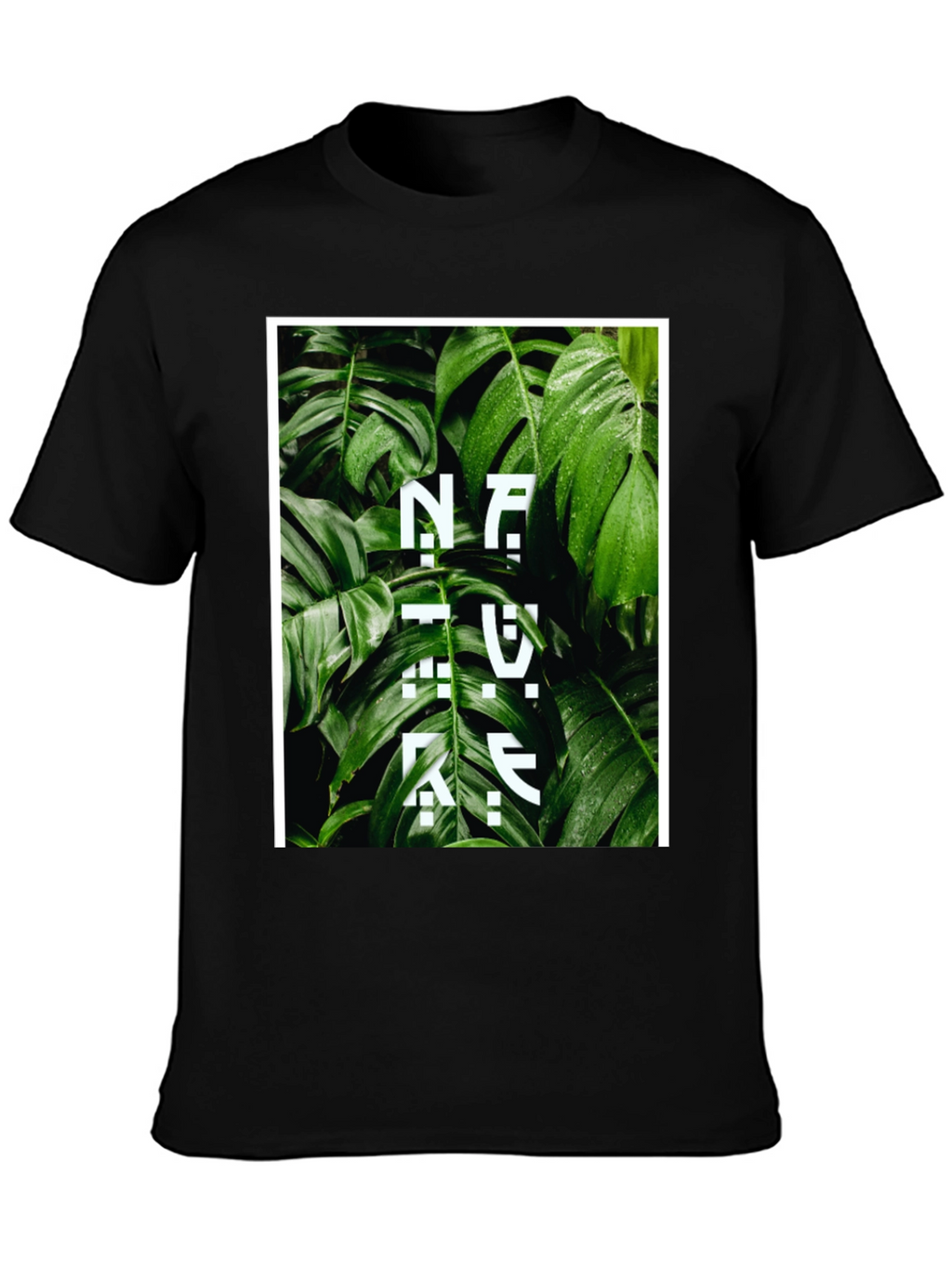 Nature Inspired Graphic Tee - Stylish Black Cotton T-Shirt