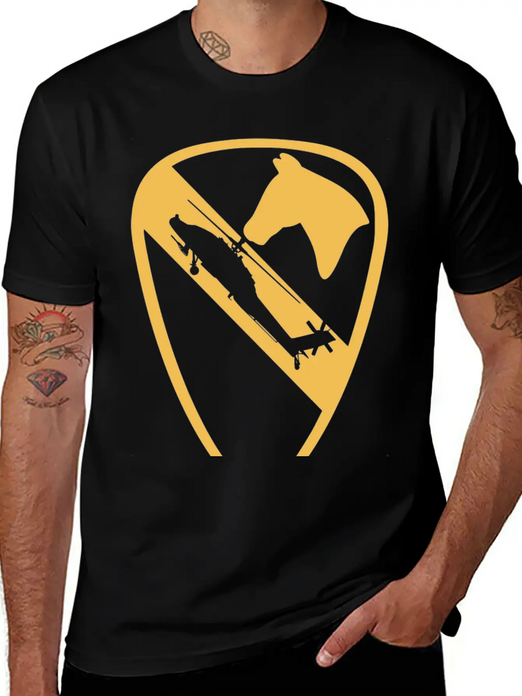 AH64 Apache Air Cav Vintage Essential Unisex Summer Tee – Soft Cotton Casual Fit