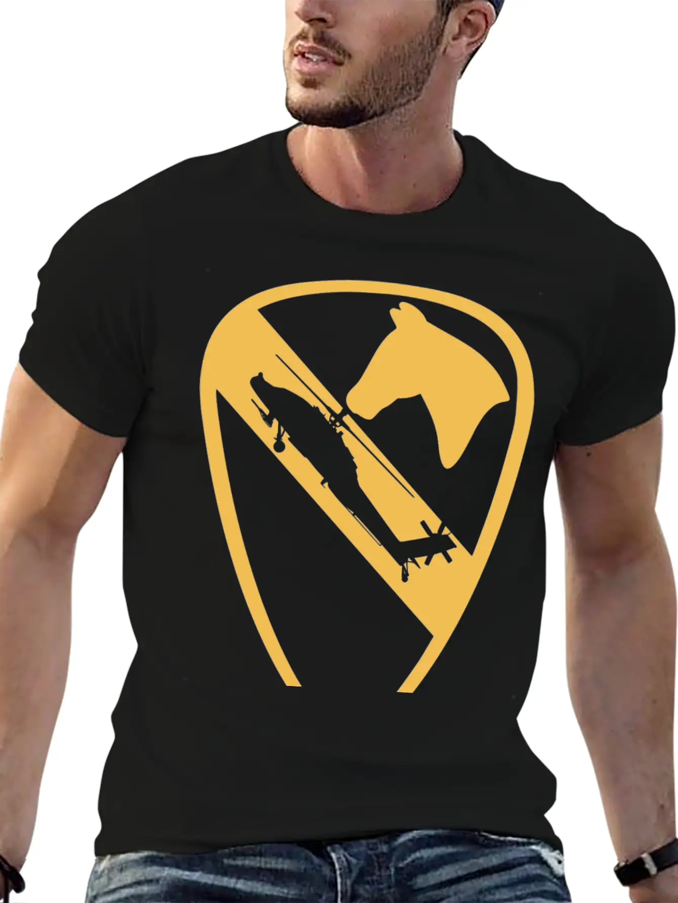 AH64 Apache Air Cav Vintage Essential Unisex Summer Tee – Soft Cotton Casual Fit