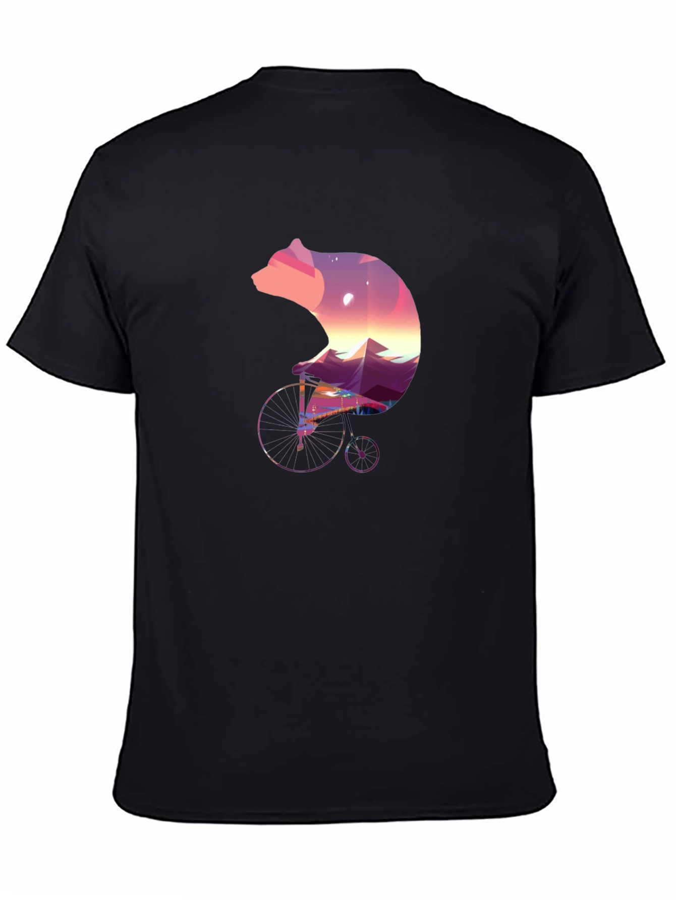 Bear on Bike Graphic Tee - Unique Nature Design