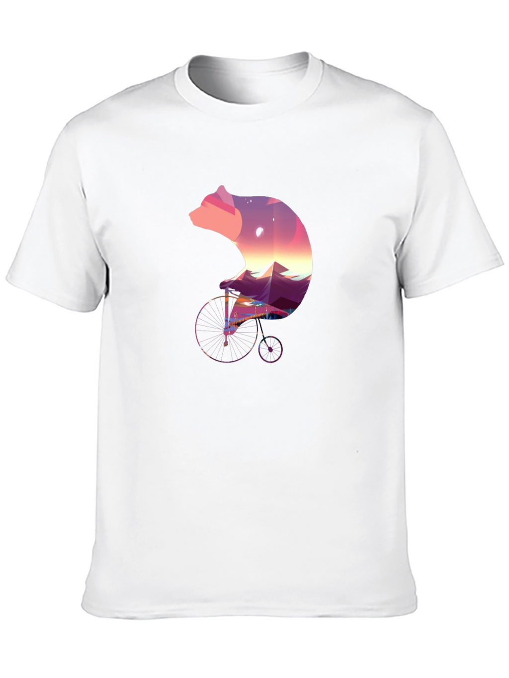 Bear on Bike Graphic Tee - Unique Nature Design