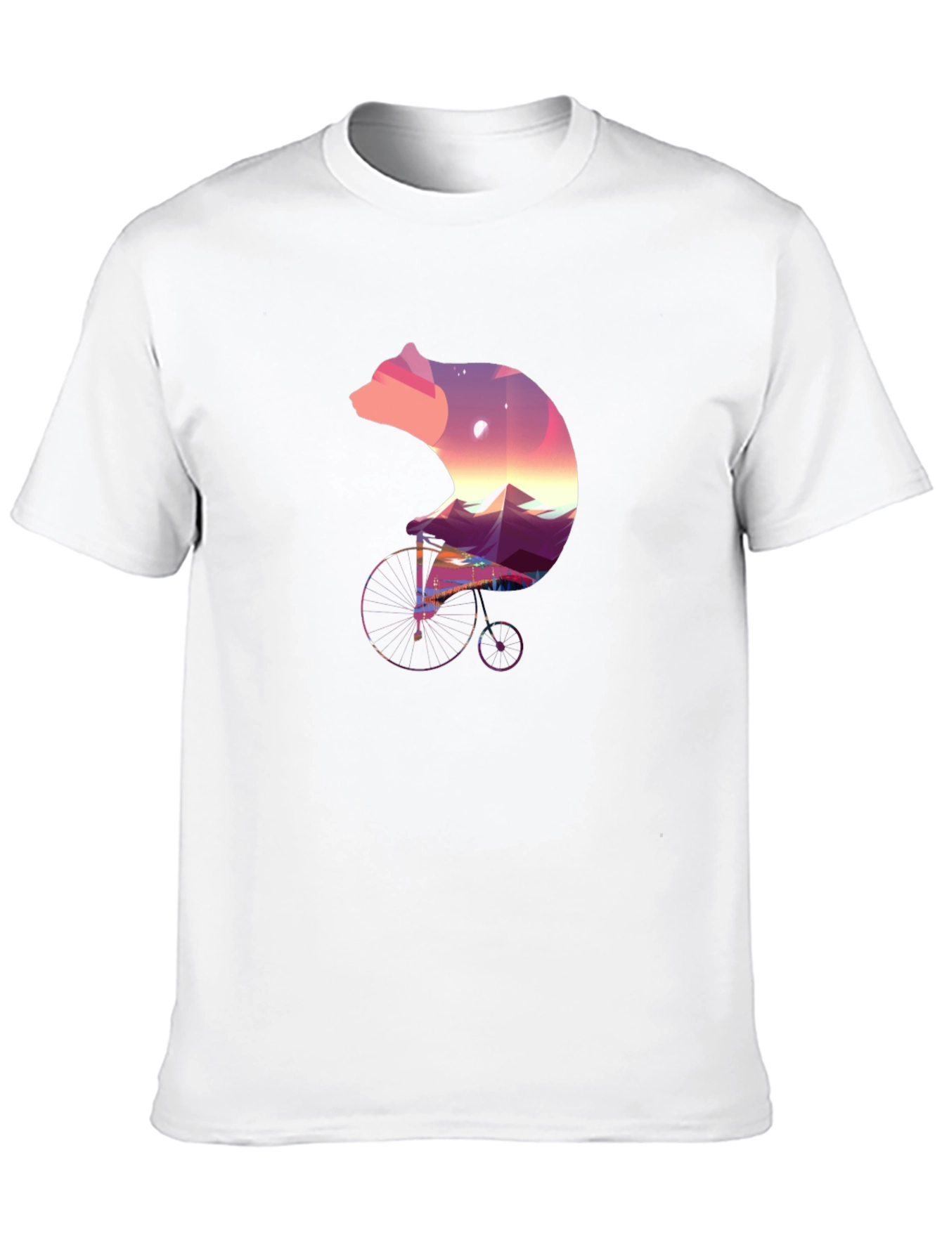 Bear on Bike Graphic Tee - Unique Nature Design