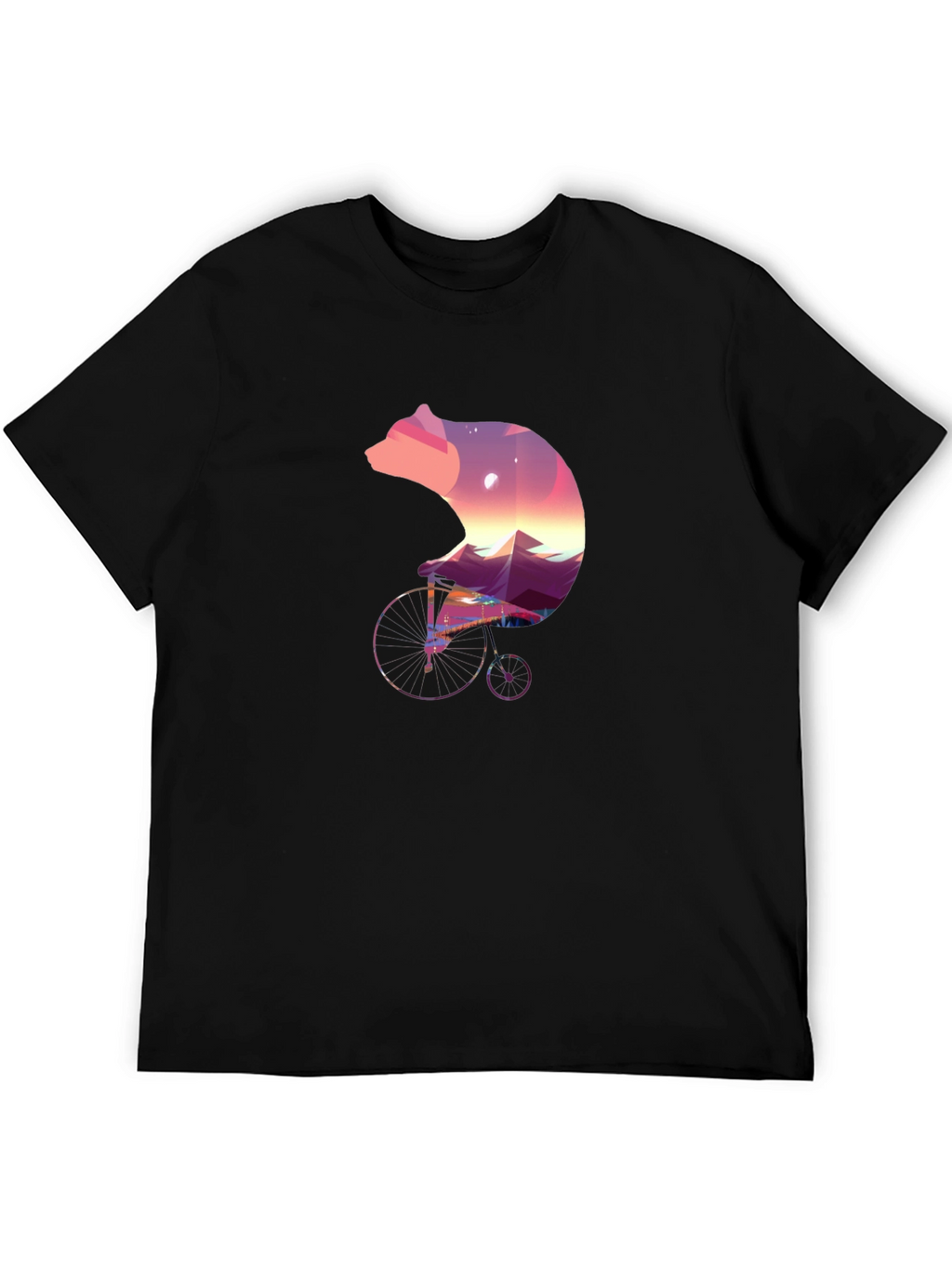 Bear on Bike Graphic Tee - Unique Nature Design