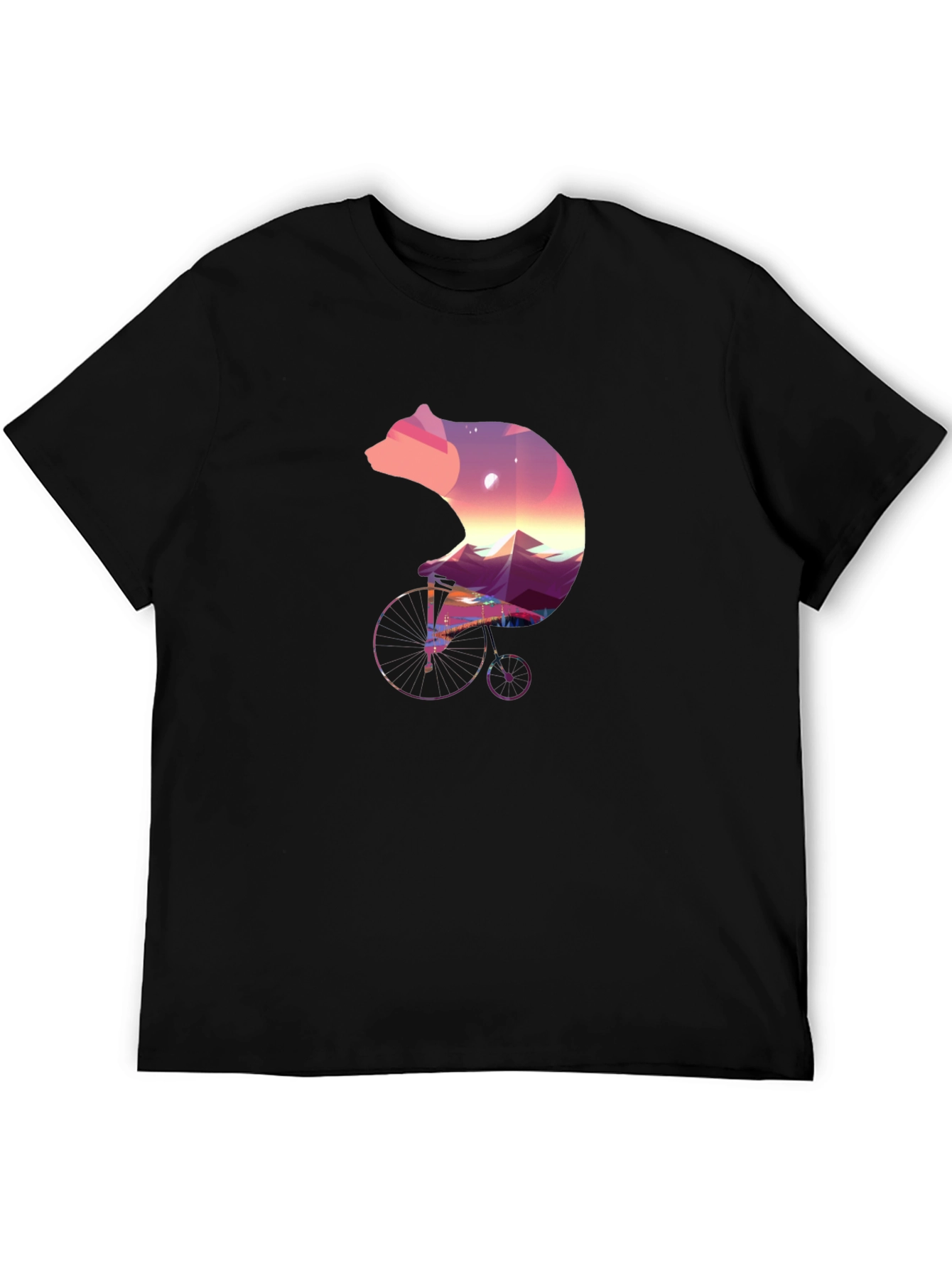 Bear on Bike Graphic Tee - Unique Nature Design