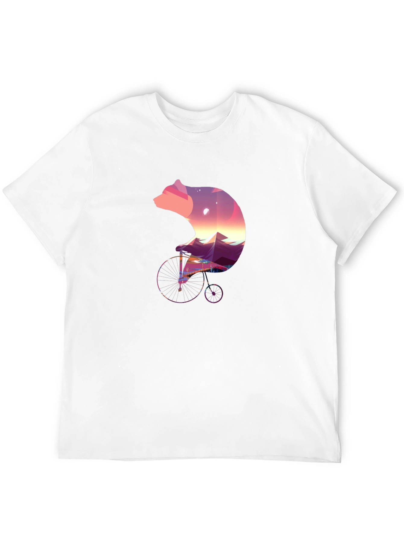 Bear on Bike Graphic Tee - Unique Nature Design