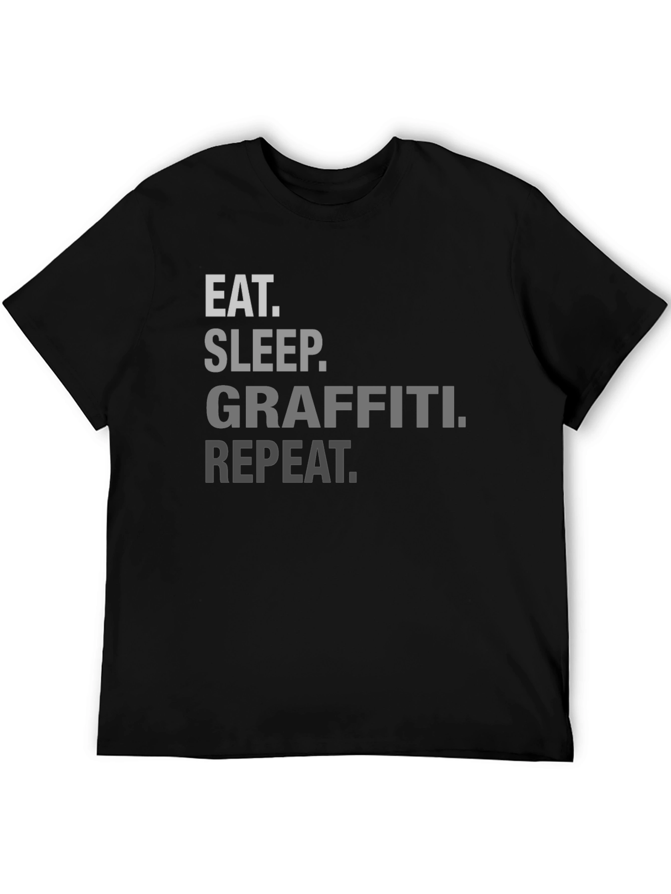 Eat Sleep Graffiti Repeat T-Shirt - Black Crew Neck Tee