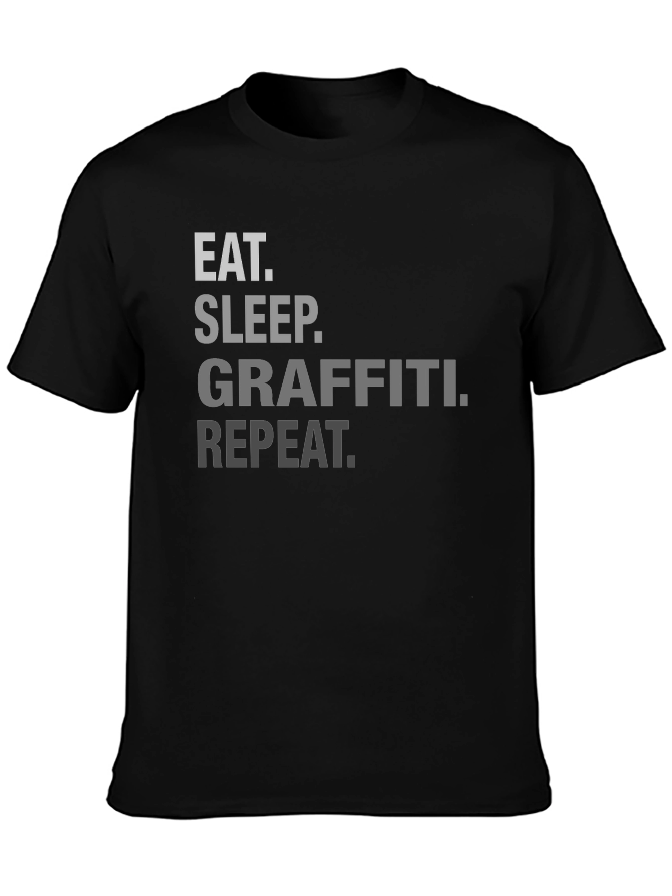 Eat Sleep Graffiti Repeat T-Shirt - Black Crew Neck Tee