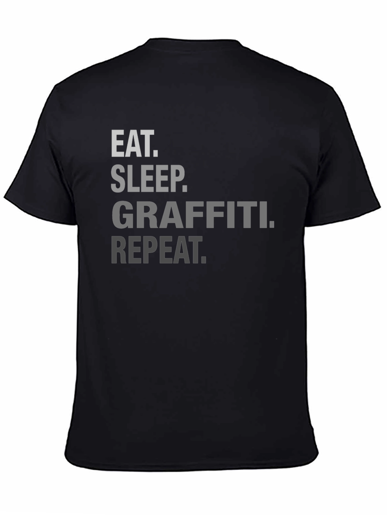 Eat Sleep Graffiti Repeat T-Shirt - Black Crew Neck Tee
