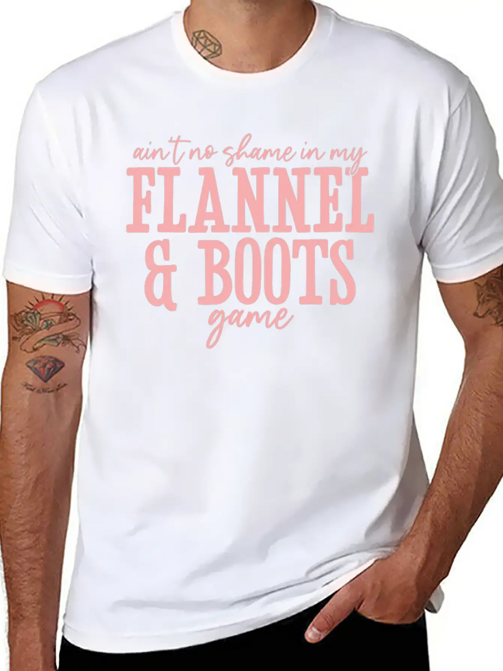 Aint No Shame In My Flannel And Boots Game Breathable Graphic T-Shirt – Perfect For Casual Days