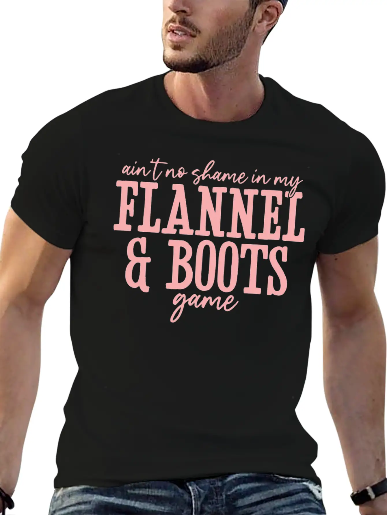 Aint No Shame In My Flannel And Boots Game Breathable Graphic T-Shirt – Perfect For Casual Days