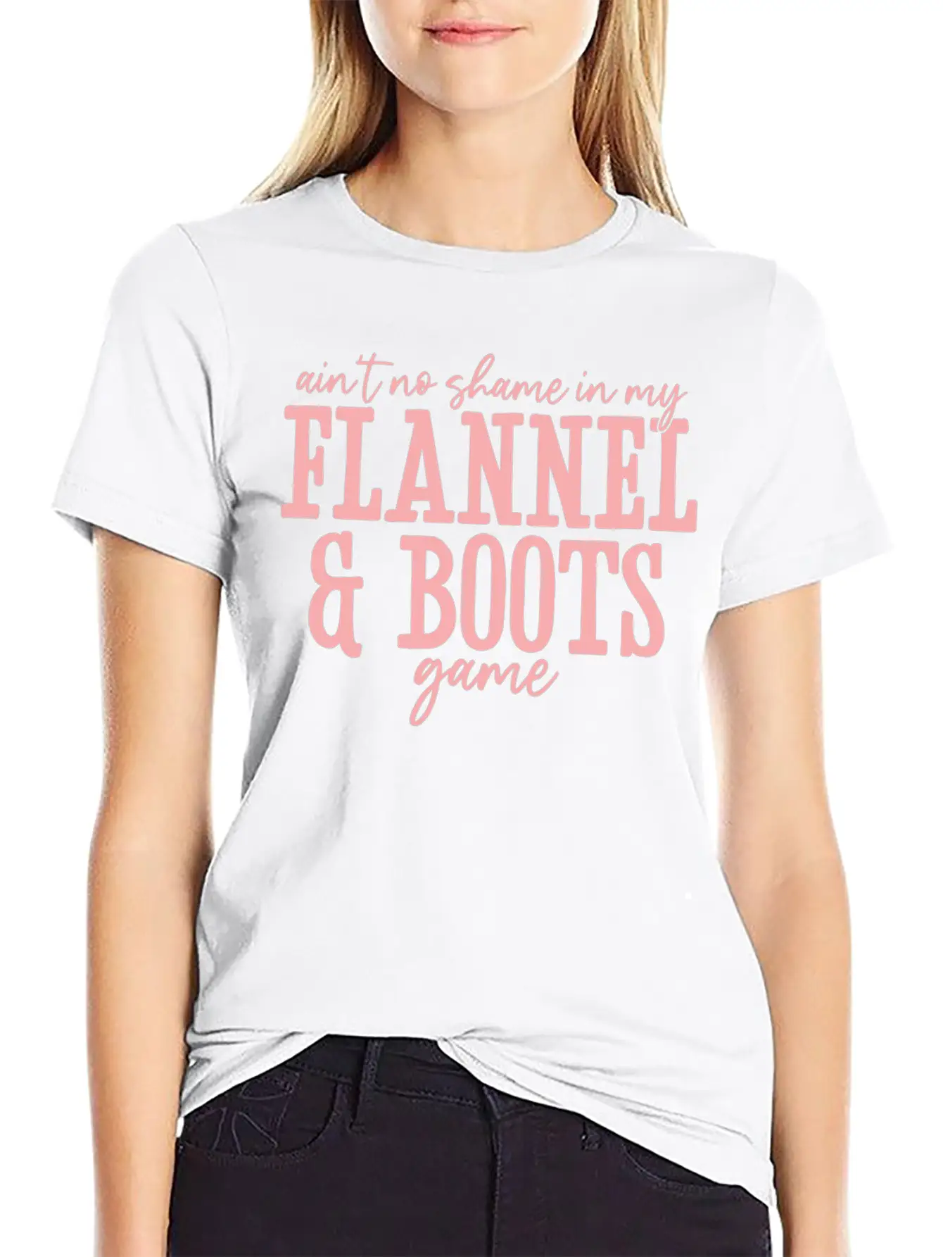 Aint No Shame In My Flannel And Boots Game Breathable Graphic T-Shirt – Perfect For Casual Days