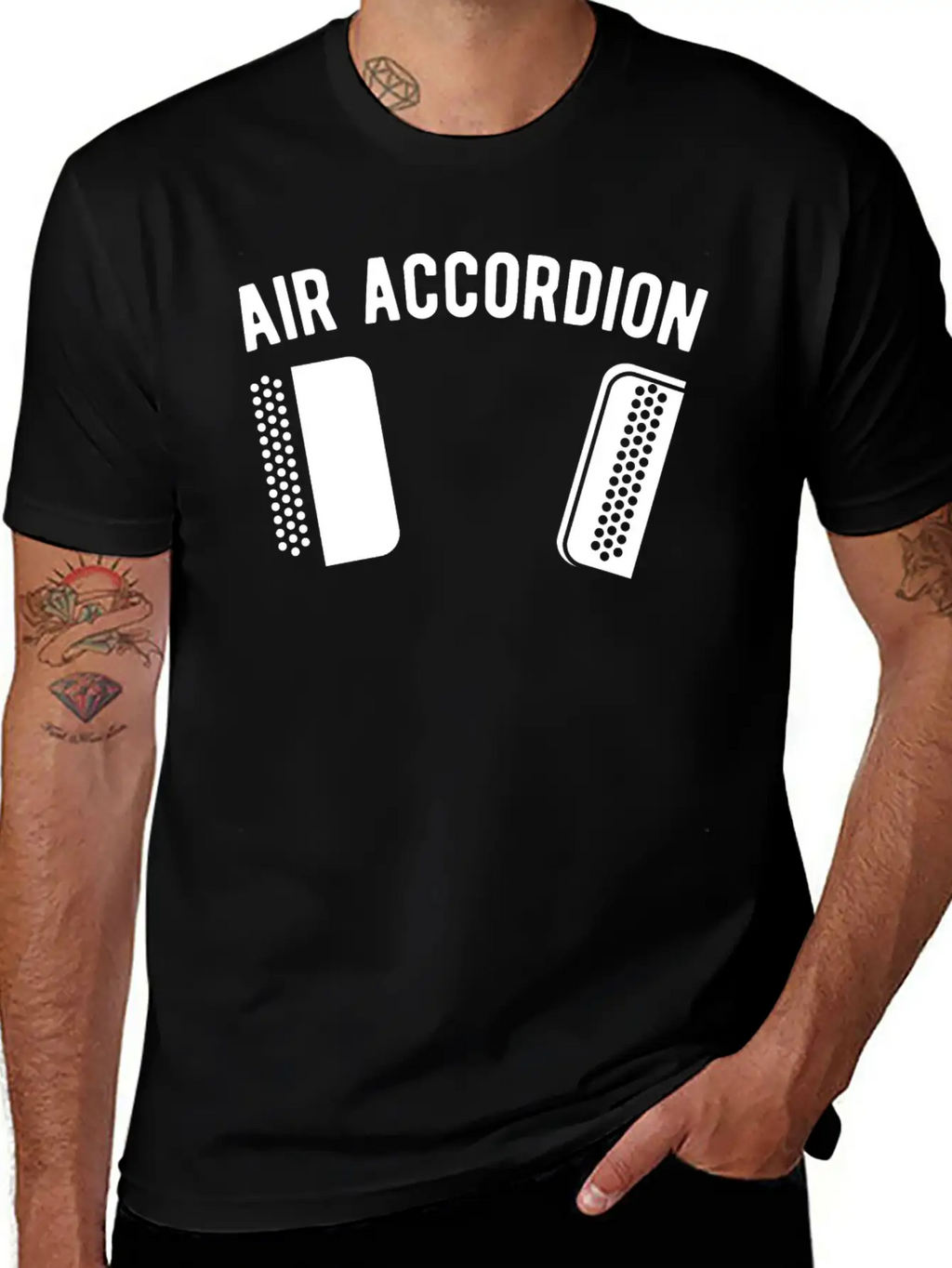 Air Accordion Accordionist Music Player Musician Breathable Soft Cotton T-Shirt – Timeless Casual Look