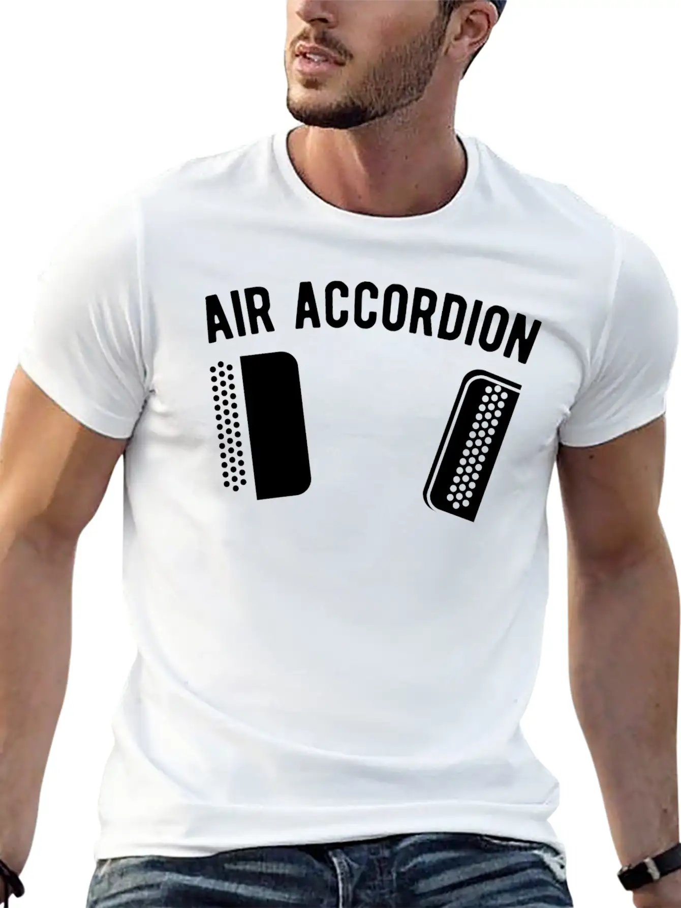 Air Accordion Accordionist Music Player Musician Breathable Soft Cotton T-Shirt – Timeless Casual Look