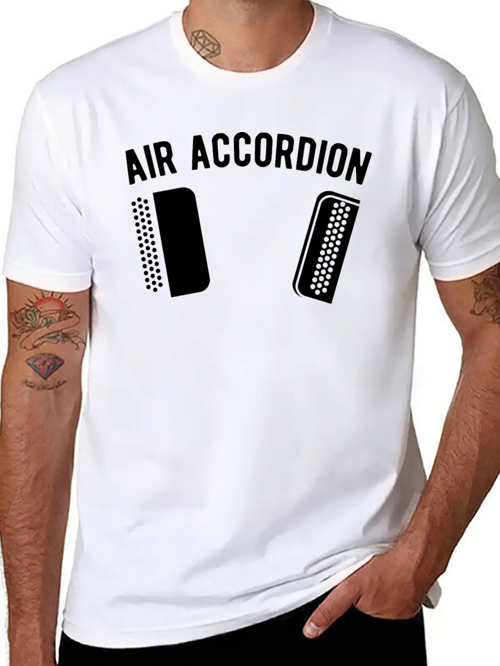 Air Accordion Accordionist Music Player Musician Breathable Soft Cotton T-Shirt – Timeless Casual Look