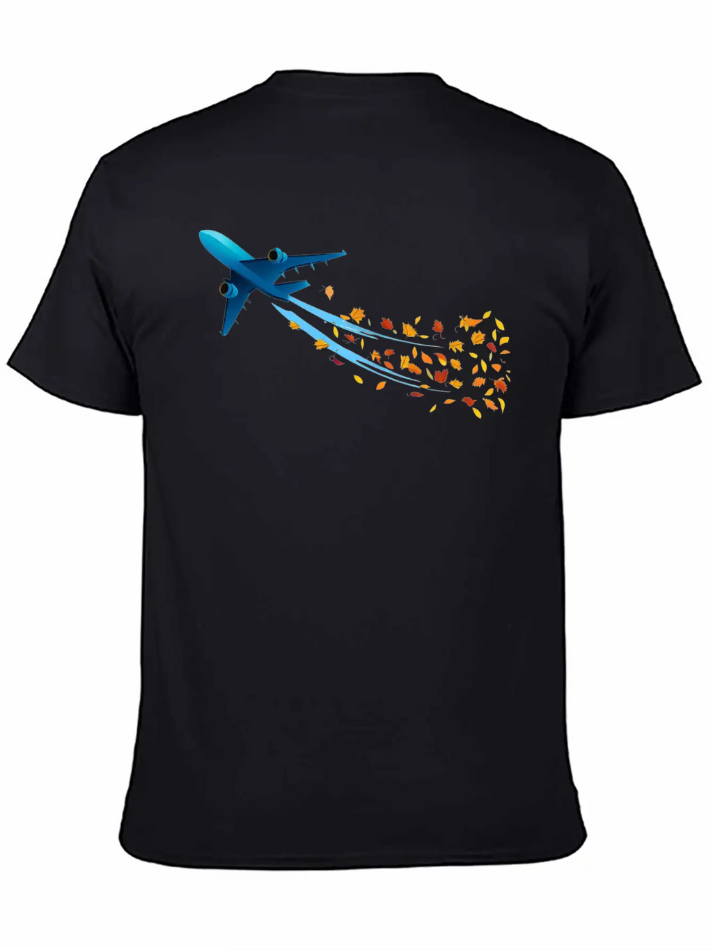 Airplane With Autumn Leaves Classic Cotton Tee – Unisex Comfort For Any Season