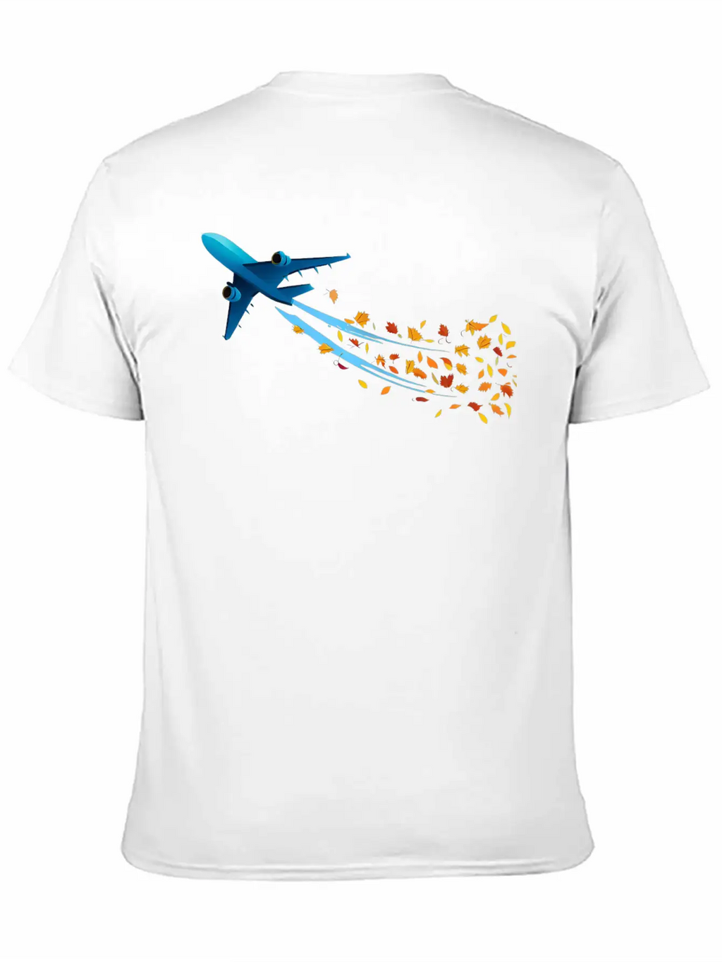 Airplane With Autumn Leaves Classic Cotton Tee – Unisex Comfort For Any Season