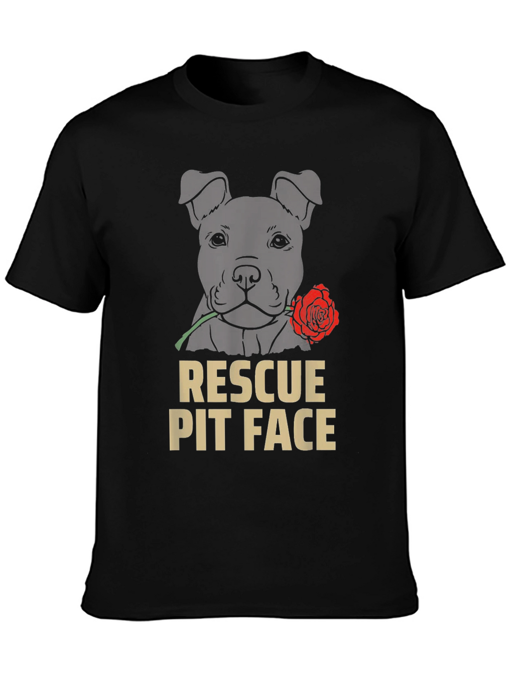 Rescue Pit Face Dog T-Shirt - Graphic Tee