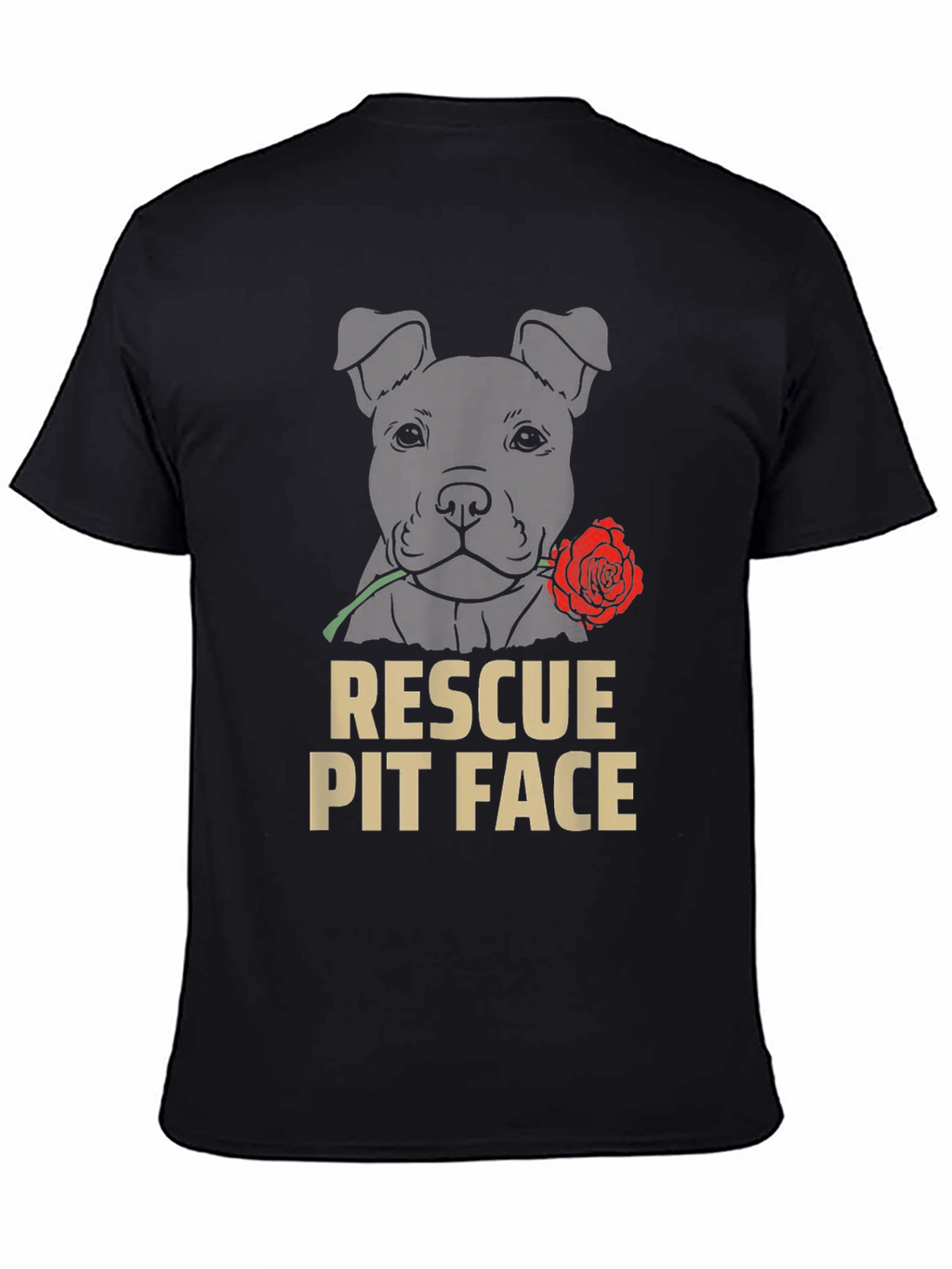 Rescue Pit Face Dog T-Shirt - Graphic Tee