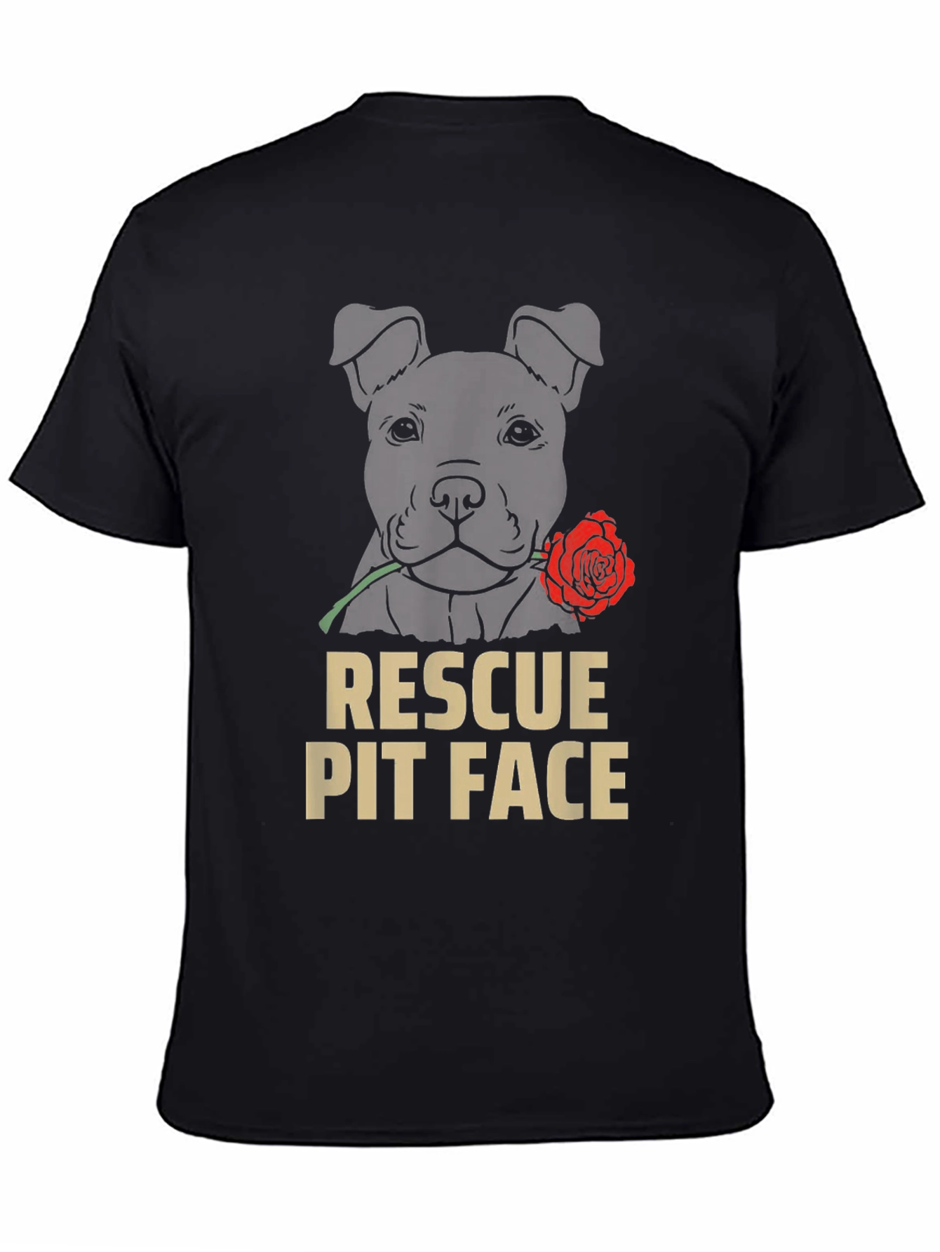 Rescue Pit Face Dog T-Shirt - Graphic Tee
