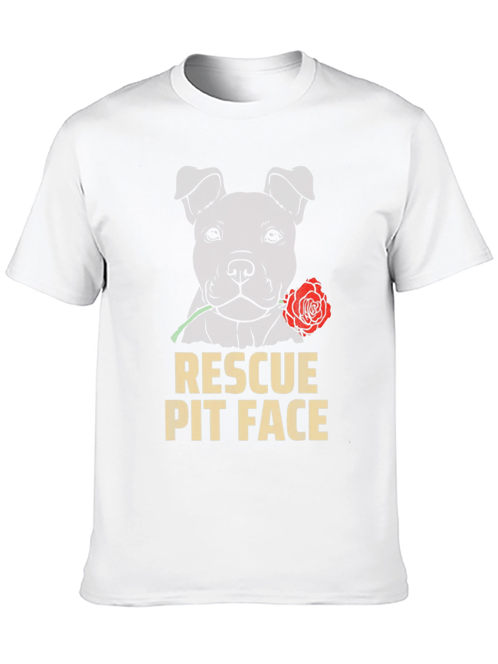 Rescue Pit Face Dog T-Shirt - Graphic Tee