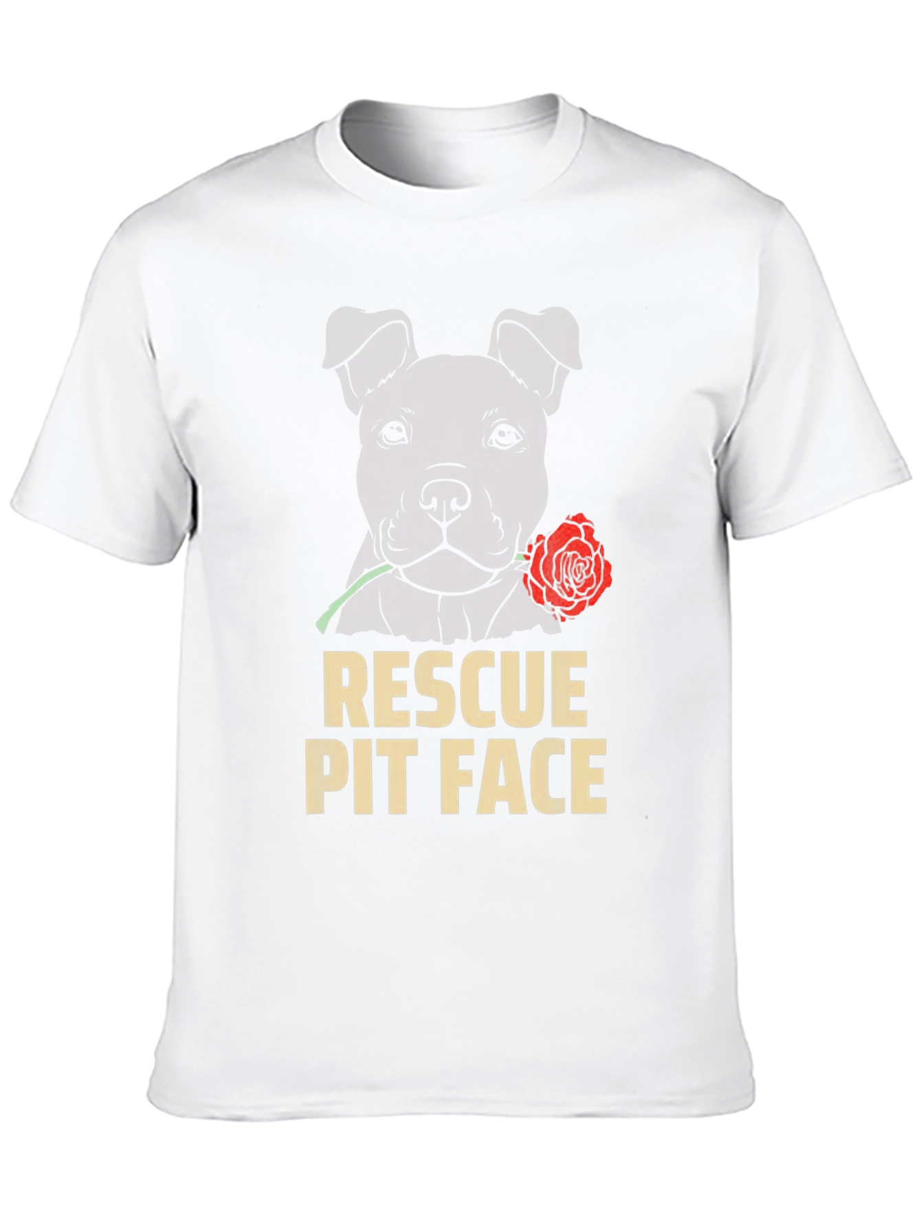Rescue Pit Face Dog T-Shirt - Graphic Tee