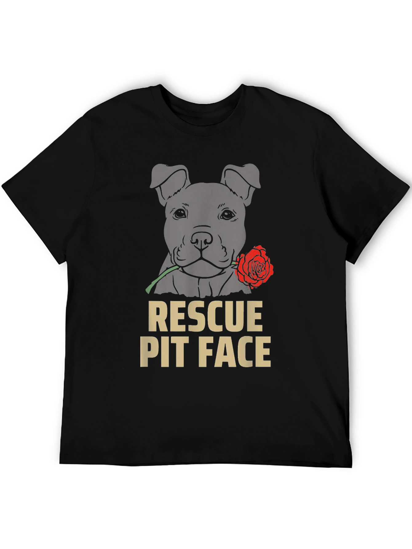 Rescue Pit Face Dog T-Shirt - Graphic Tee