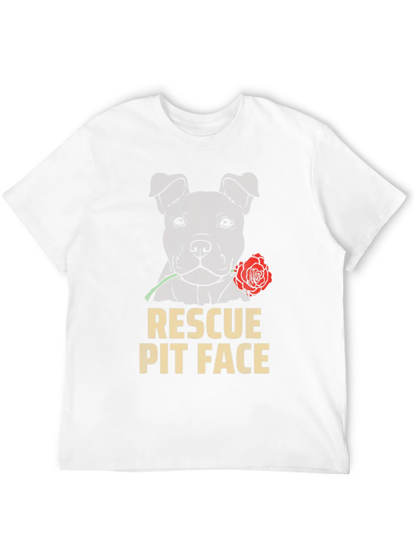 Rescue Pit Face Dog T-Shirt - Graphic Tee