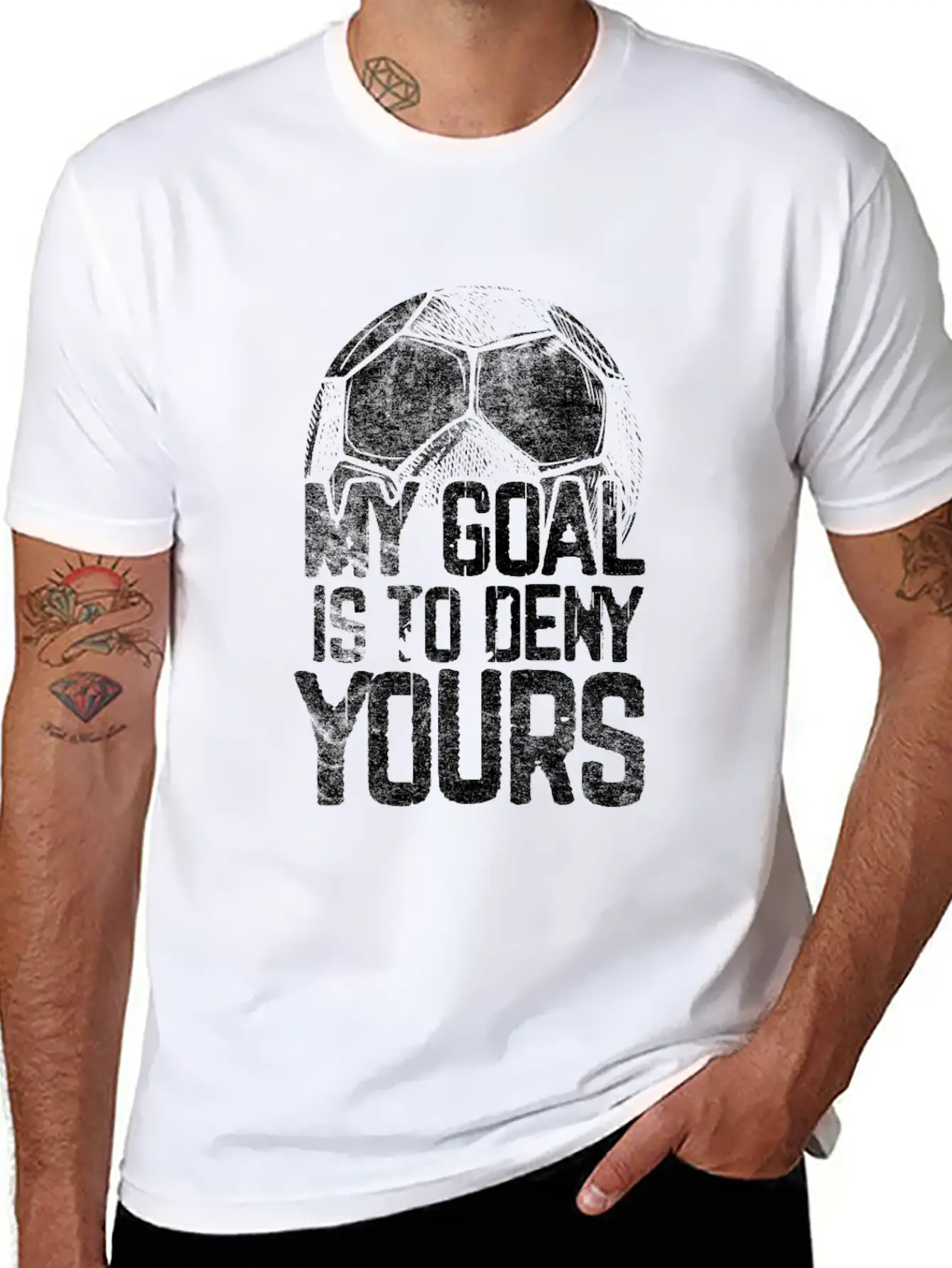 Al Is To Deny Yours Soccer Goalie Distressed Unisex Casual T-Shirt – Clean Design For Daily Comfort
