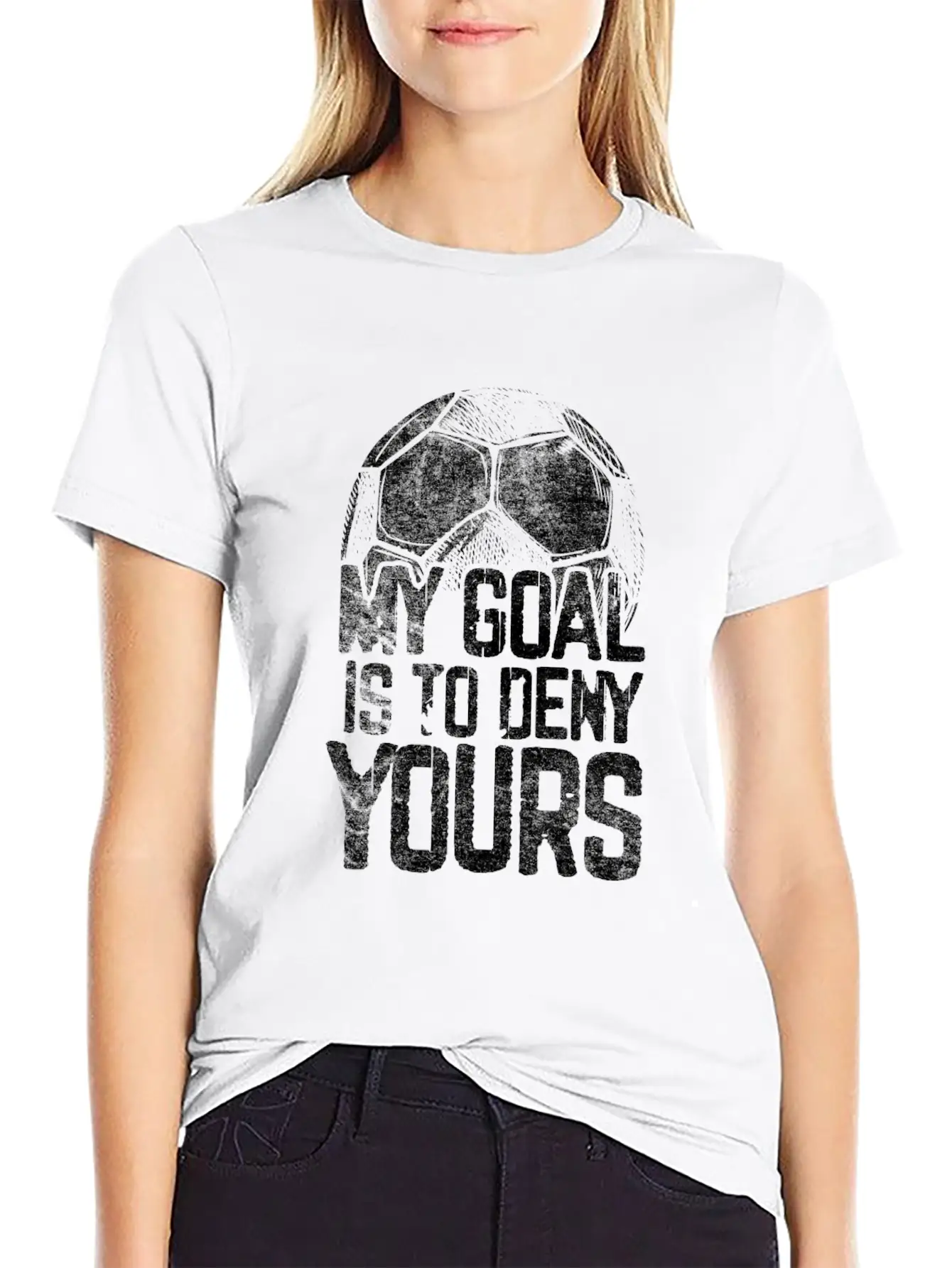 Al Is To Deny Yours Soccer Goalie Distressed Unisex Casual T-Shirt – Clean Design For Daily Comfort